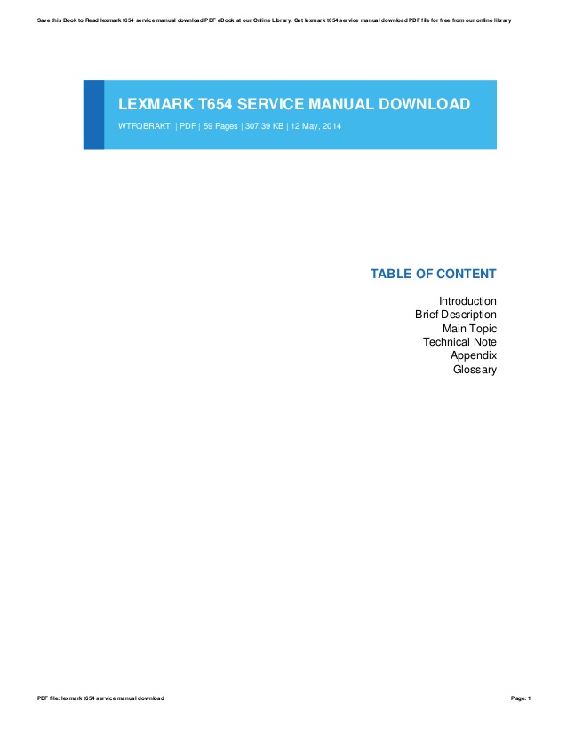 Lexmark Service Manuals Download